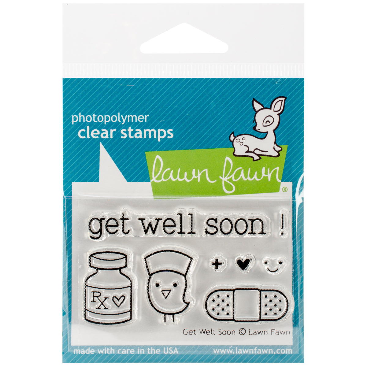 Lawn Fawn Clear Stamps 3"X2" - Get Well Soon