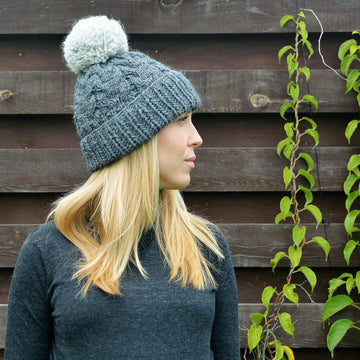 Gradient Cable Neck Cowl and Hat