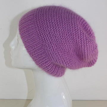 Fluffy Garter Stitch Slouch Hat