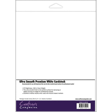 Crafter's Companion Spectrum Noir Ultra Smooth Premium Cardstock 8.5"X11" 20/Pkg - White