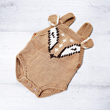 Baby Deer Knit Romper, 0-6 months