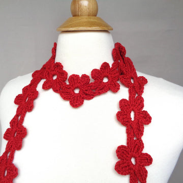Crimson Daisy Scarf