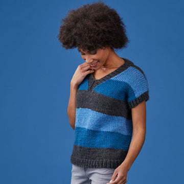 Oakley Pullover - Sweater Knitting Pattern For Women in Tahki Yarns Superwash Merino Bulky by Tahki Yarns