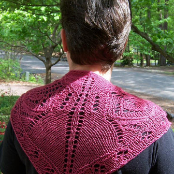 Royal Red Butterfly Shawl (33" x 15")