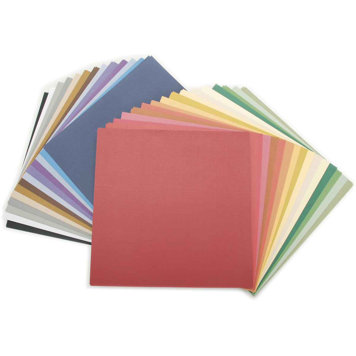 American Crafts DCWV Single-Sided Cardstock Stack 12"X12" 58/Pkg - Neutrals White Core, 29 Solid Colors/2ea
