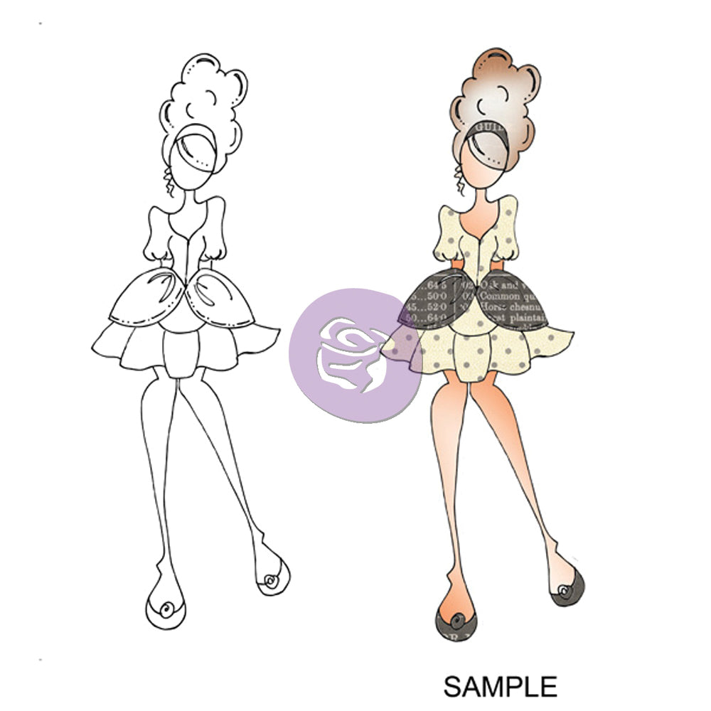 Prima Marketing Julie Nutting Mixed Media Cling Rubber Stamp - Mindy