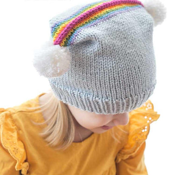 Rainbow Double Pom Pom Hat