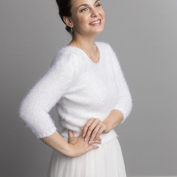 Cozy knit sweater 3/4 sleeve