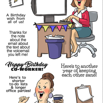 Art Impressions Work & Play Clear Stamps - Office Party