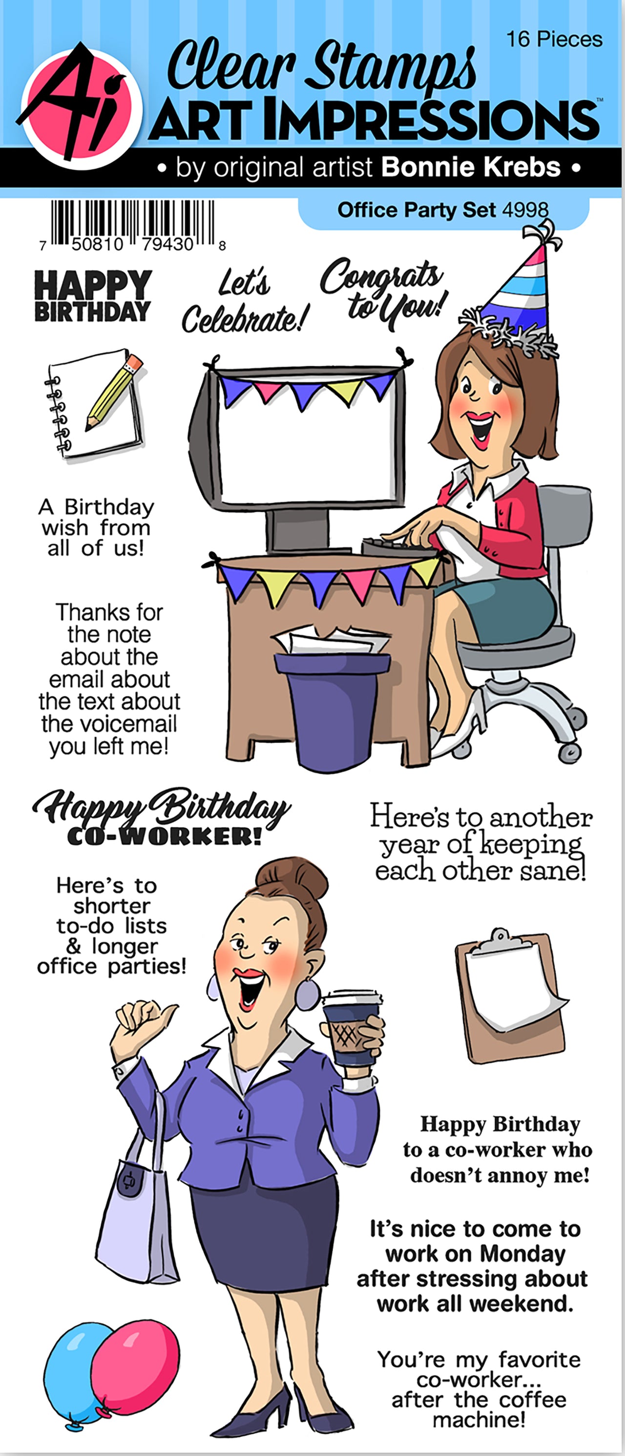 Art Impressions Work & Play Clear Stamps - Office Party