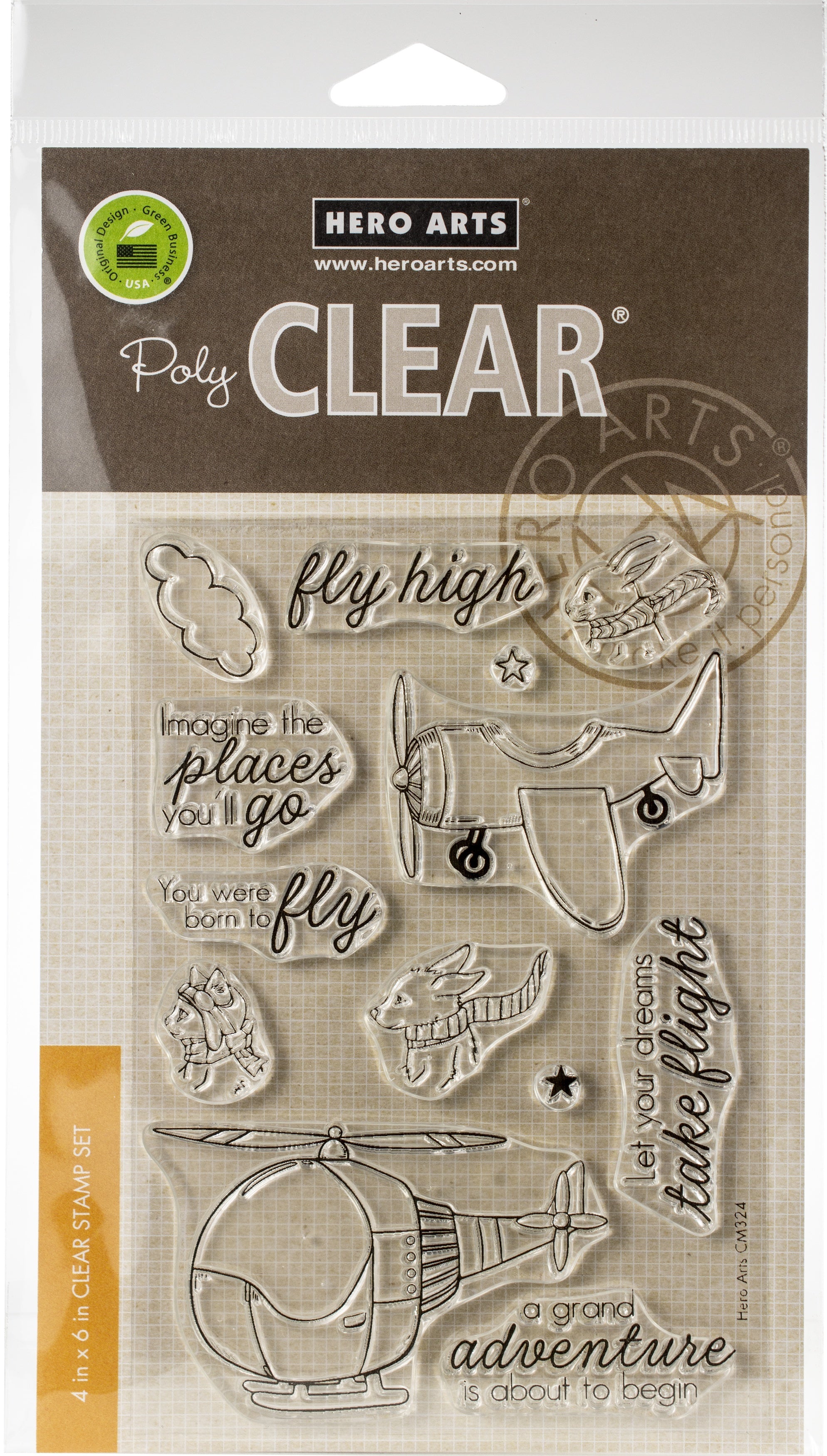 Hero Arts Clear Stamps 4"X6" - Fly High Animals