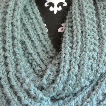 Chunky Uneven Rib Stitch Infinity Scarf