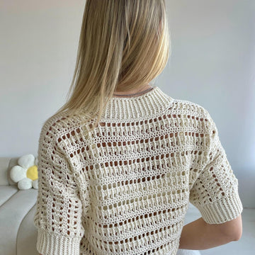 Crochet V-neck sweater