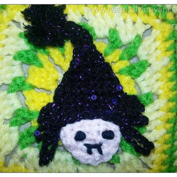 Crochet Witch Applique Pattern Witchcraft Halloween