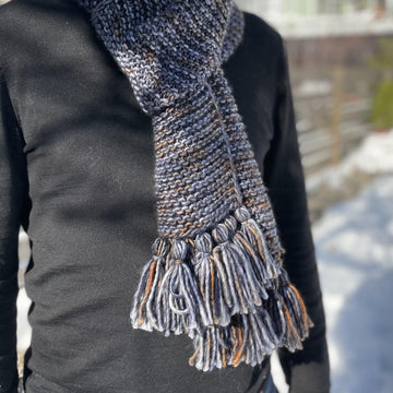 Men's chunky merino scarf