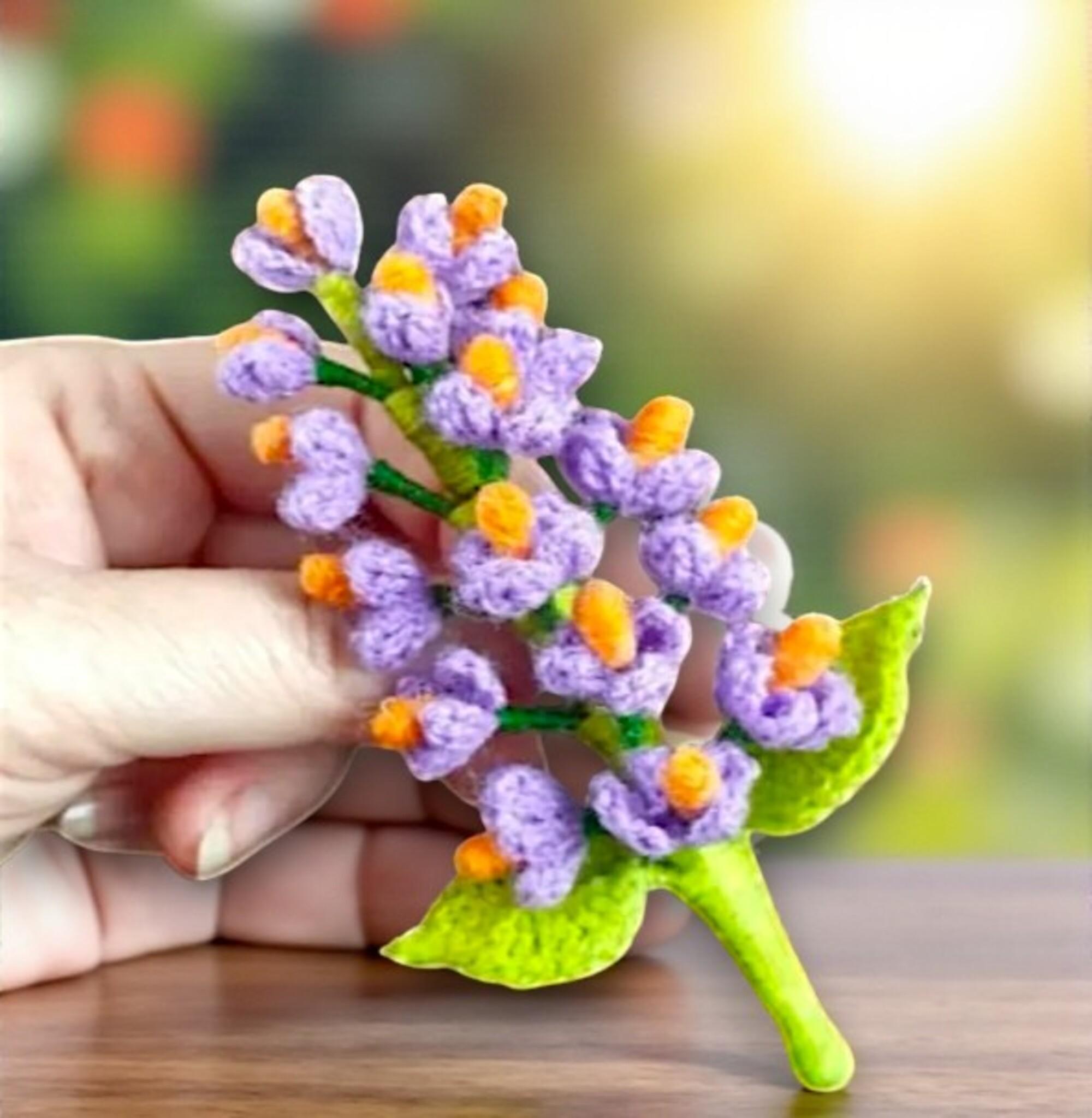 Lilac Flower Bouquet Brooch Pattern