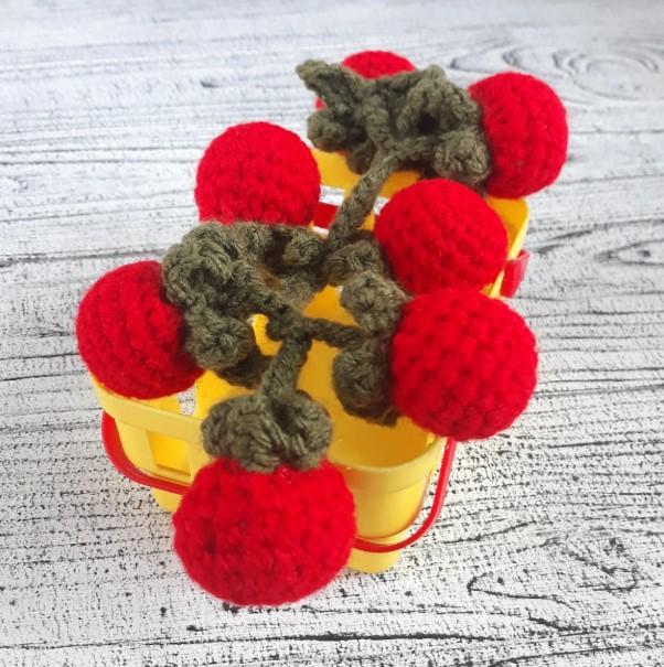 Crochet Cherry Tomato Plant Pattern: Montessori Baby Toy (PDF Pattern)