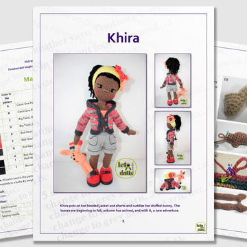21 inch crochet doll pattern PDF, Large amigurumi doll, Khira
