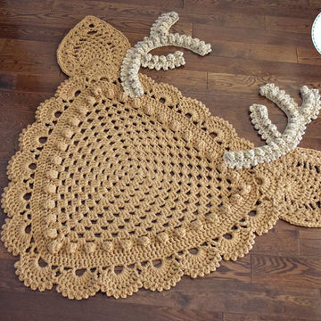 Blizzard the Reindeer Rug or Corner Doily Rug