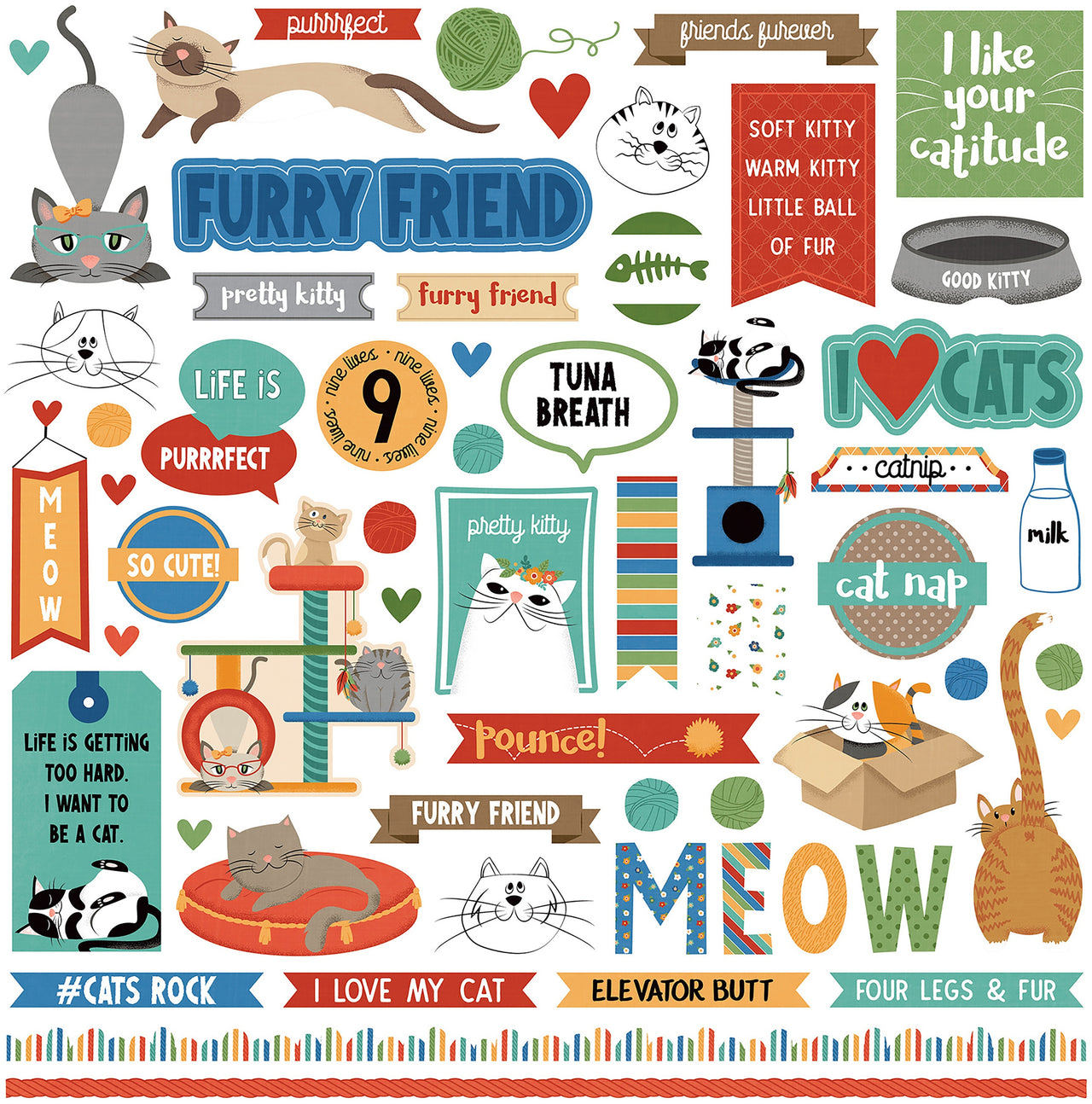 Photoplay Paper Whiskers Stickers 12"X12" - Elements