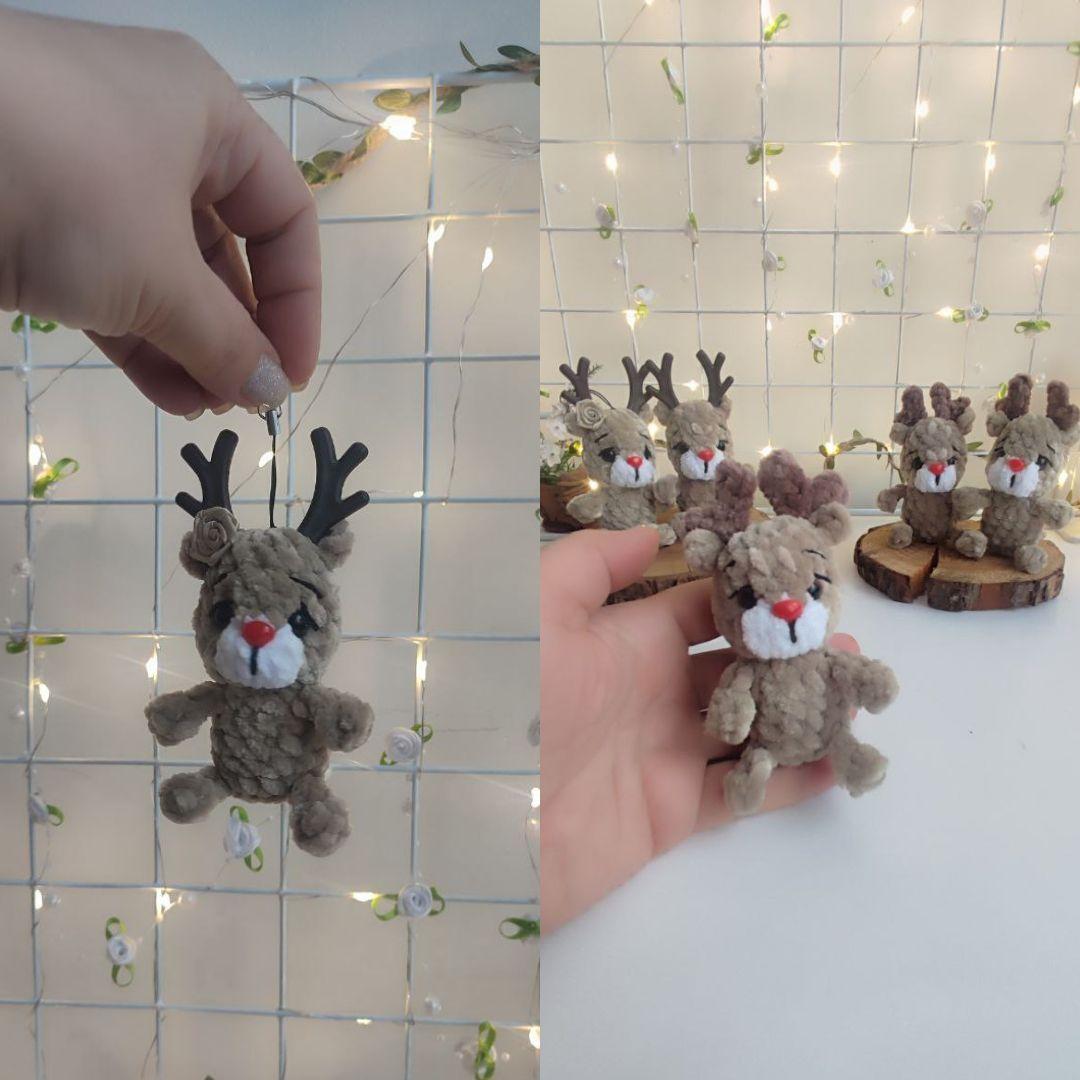 Handmade Reindeer Keychain, Fawn Keychain