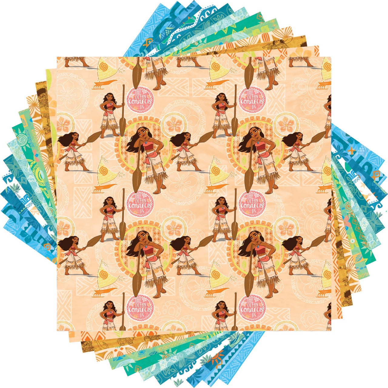Cricut 12"X12" Deluxe Paper 12/Pkg - Disney Moana, Born To Voyage