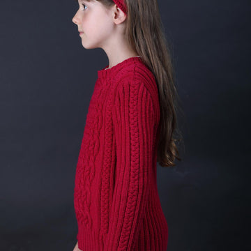 Charmeine - Cable Jumper for Girls Sizes 116, 122, 128, 134, 140 (EU) resp. 6, 7, 8, 9, 10 (US)