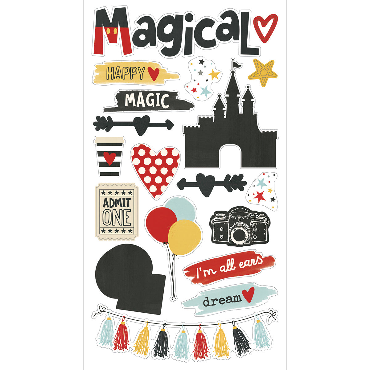 Simple Stories Say Cheese III Chipboard Stickers 6"X12" - 333551