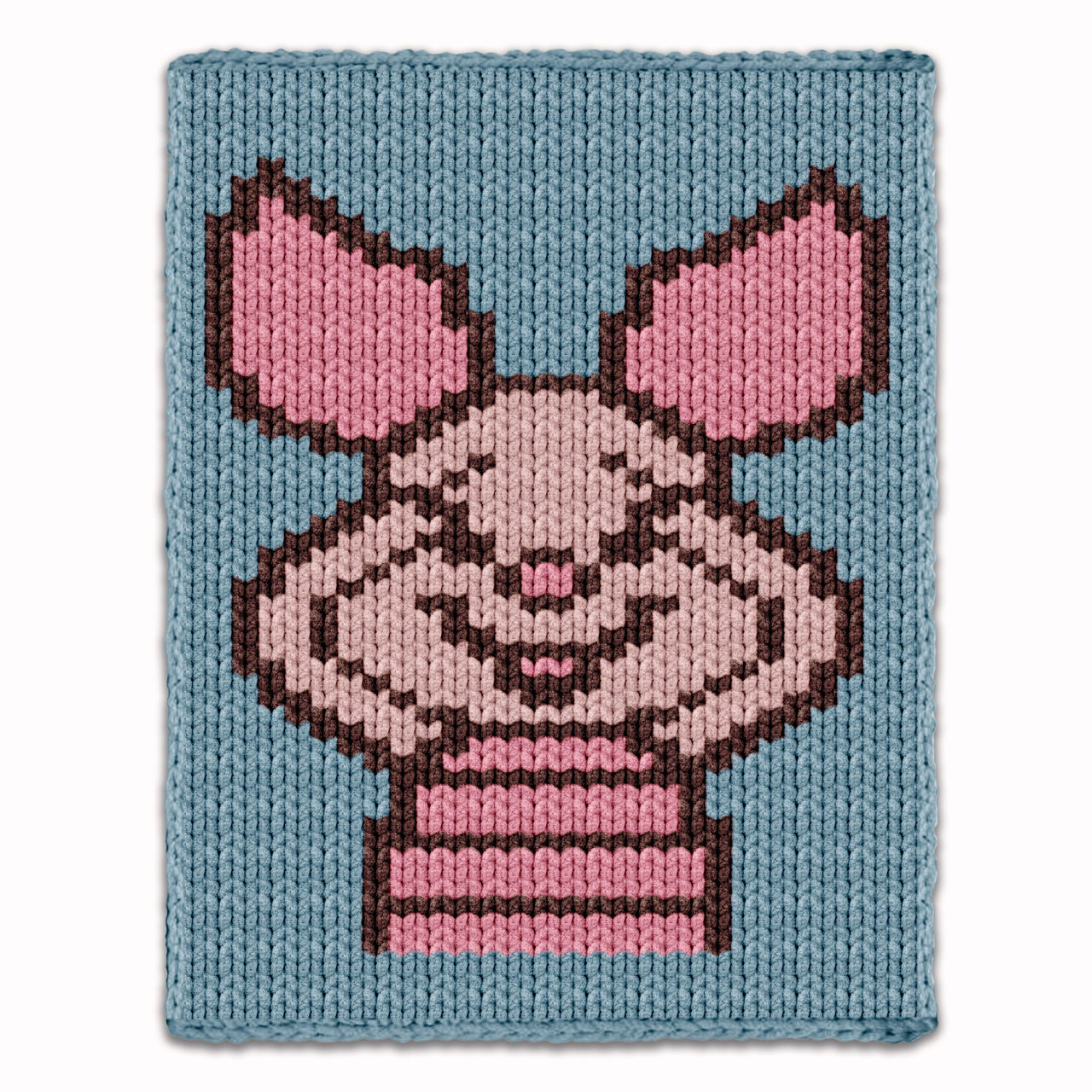 Finger Knitting Pattern, Piglet Knit Kids Blanket