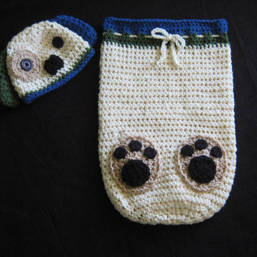 Puppy Cocoon & Hat Set