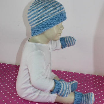 Baby Easy Stripe Beanie, Booties & Mittens