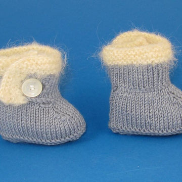 Baby Short Fur Trim One Button Booties (Bootees)