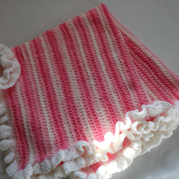 Strawberry Set. Baby Hat Blanket with Ruffle.