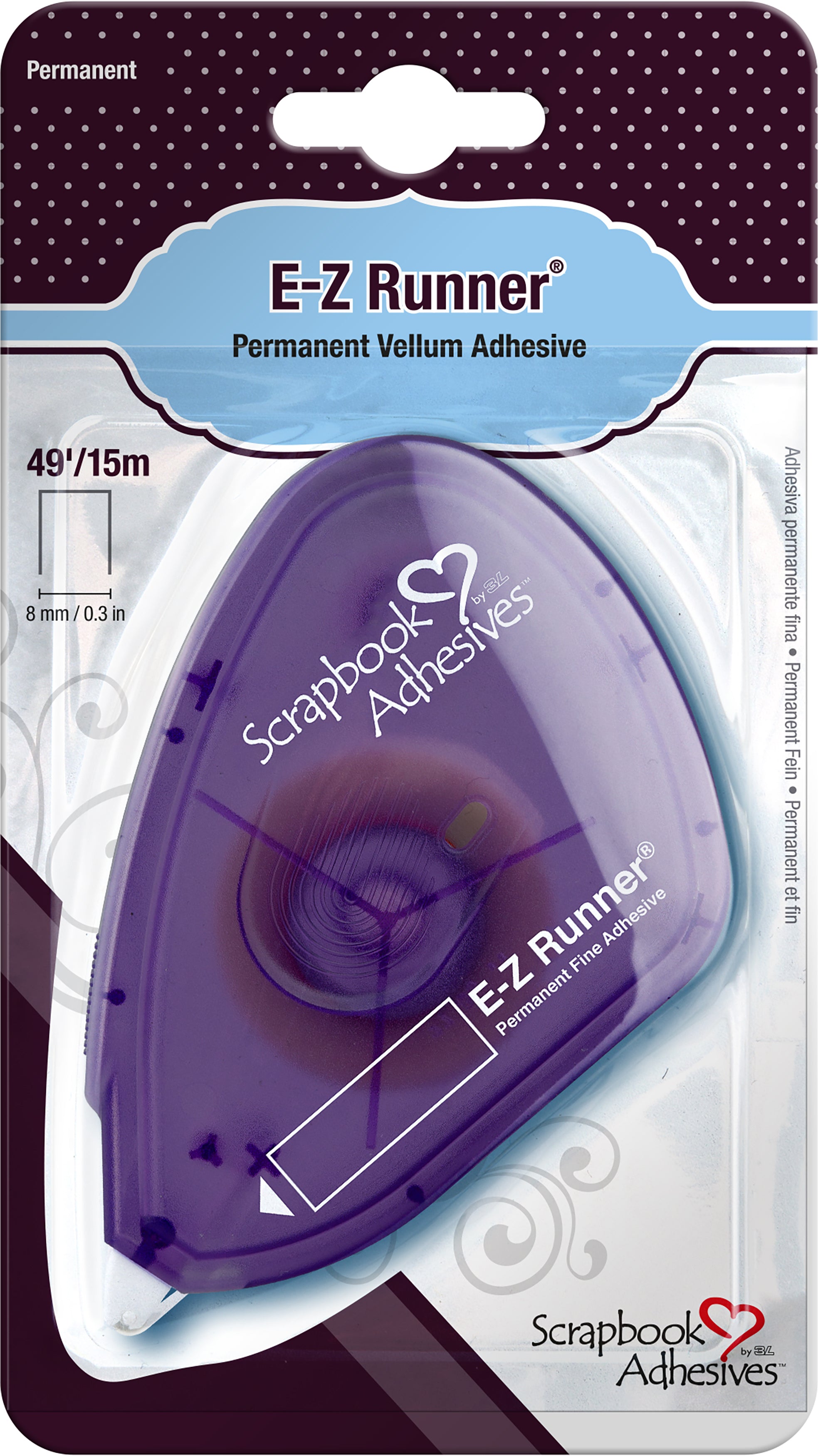 3L Scrapbook Adhesives E-Z Runner Fine Adhesive - Permanent, .375"X49'
