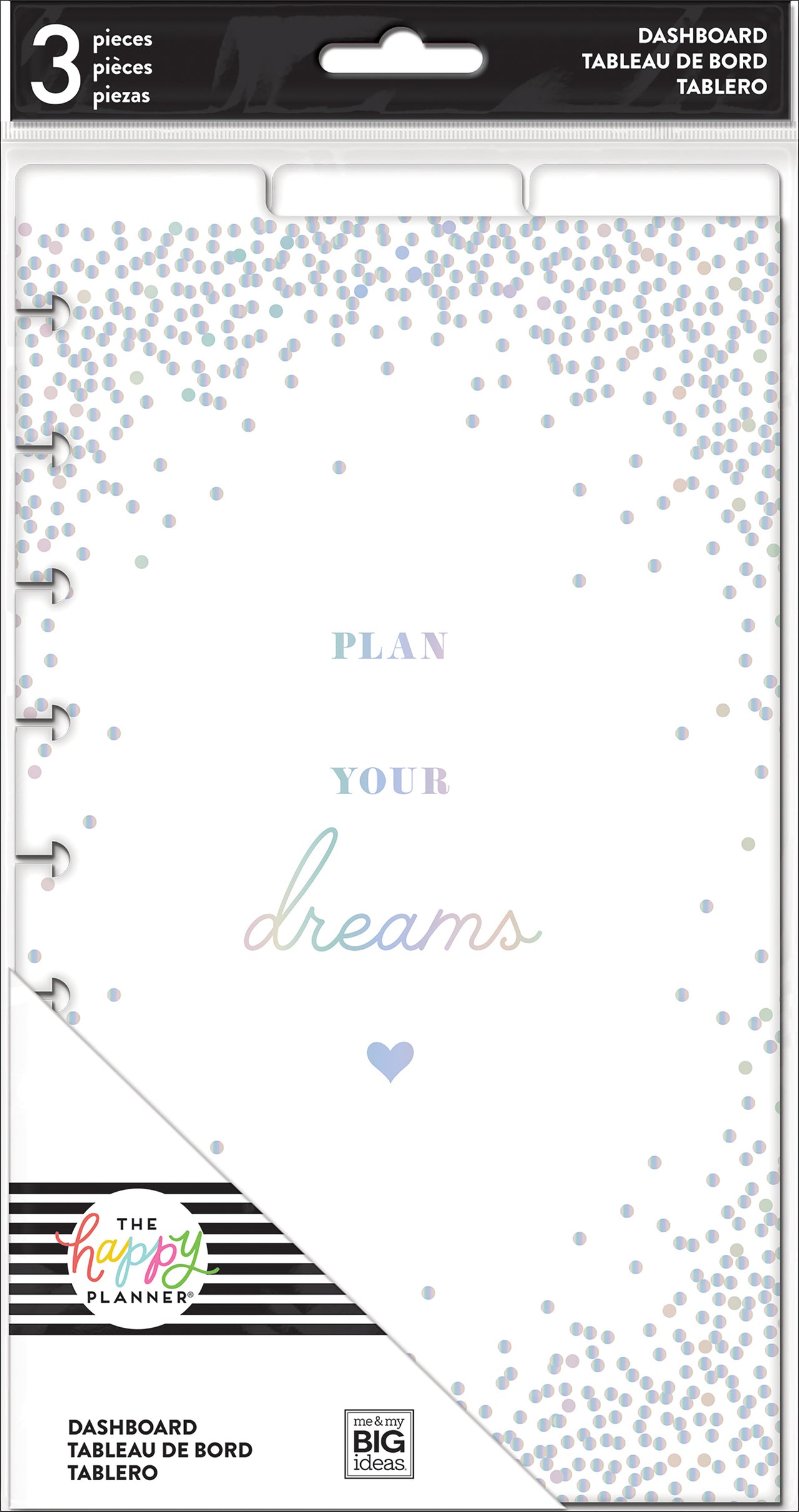 Happy Planner Medium Dashboards 5.5"X9.65" 3/Pkg - Plan Your Dreams