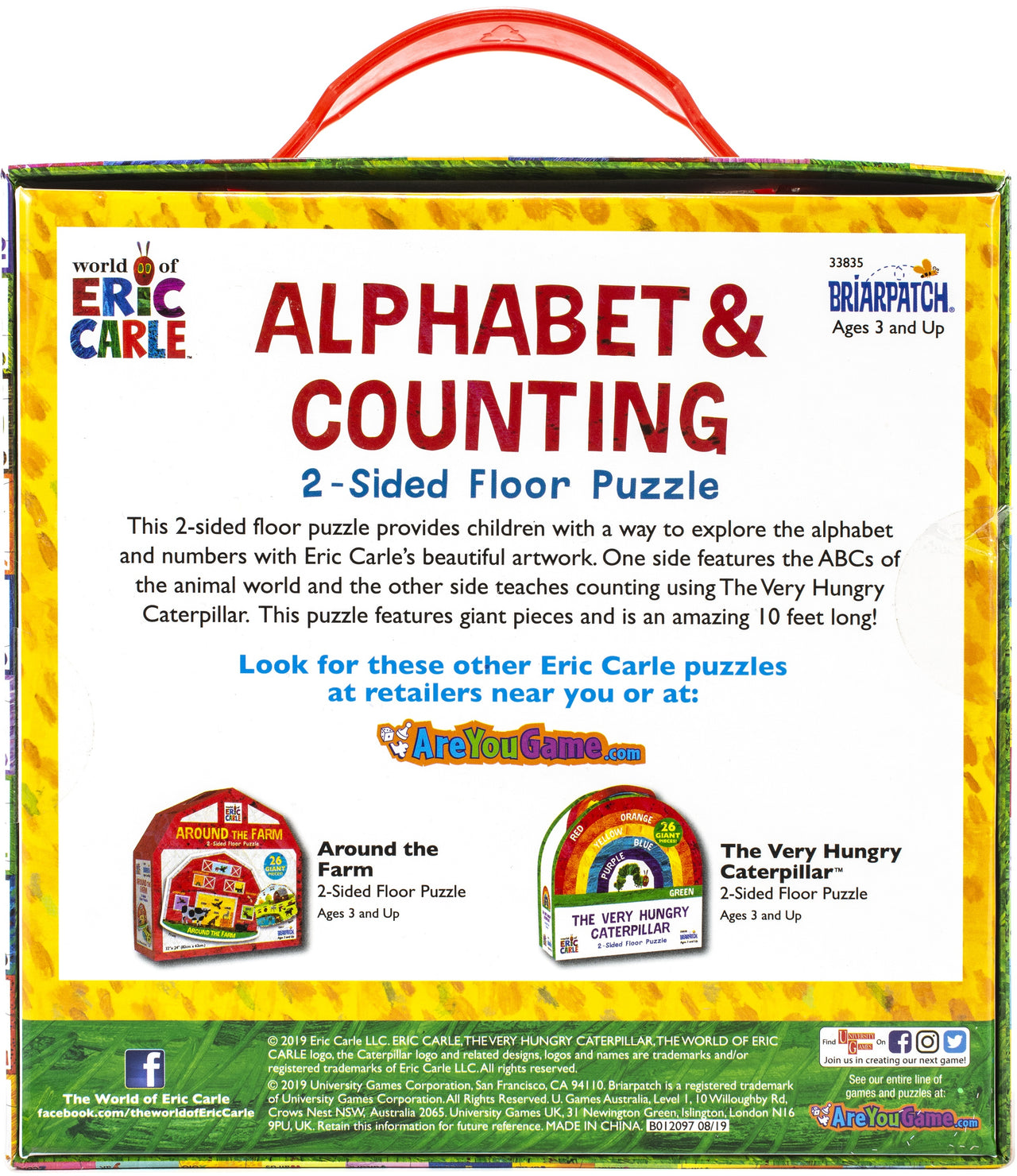 University Games Eric Carle 2-Sided Floor Puzzle - Alphabet And Counting