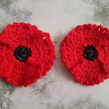 One Piece Poppy Flower Applique w 3 4 & 5 Petals