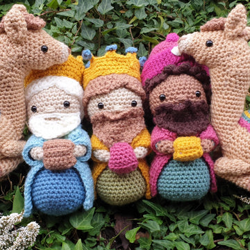 Nativity Scene Mary Joseph Jesus Donkey Sheep Melchior Balthasar Gaspar Camel Krippe Manger amigurumi three Magi