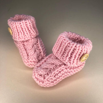 Cable Baby Booties 0-3 & 3-6 Months