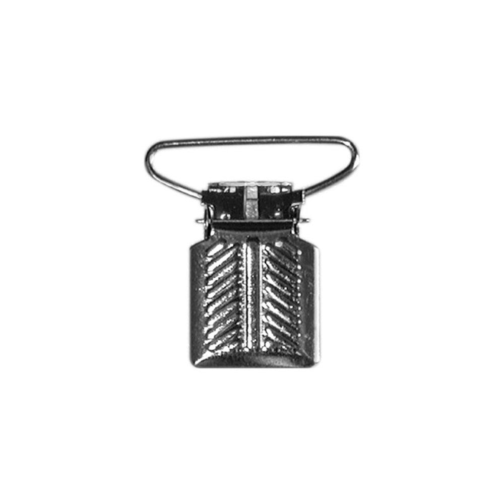 Elan 25mm Detailed Suspender clip - Silver