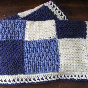 Textured Patchwork Baby Afghan