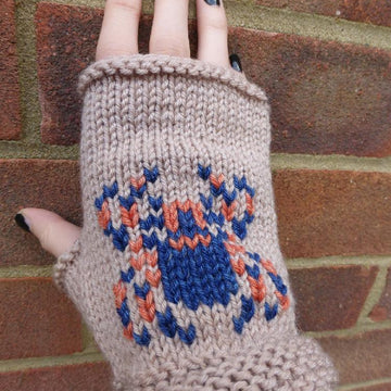 Spooky Spider Fingerless Mitts for Halloween