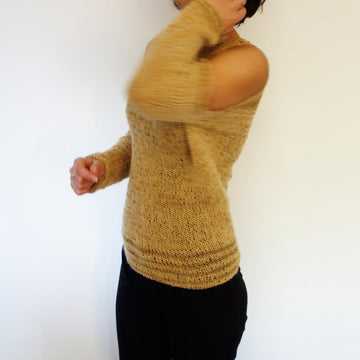 Nude Open Shoulder Sweater