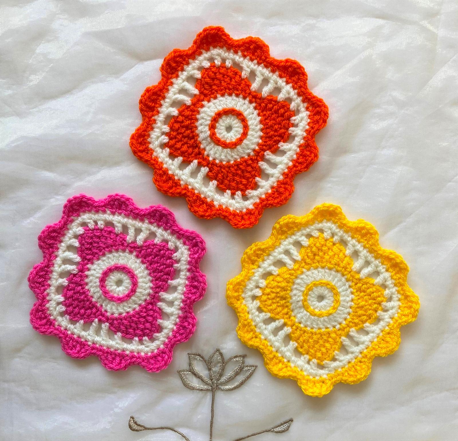 Flower square coaster by HueLaVive