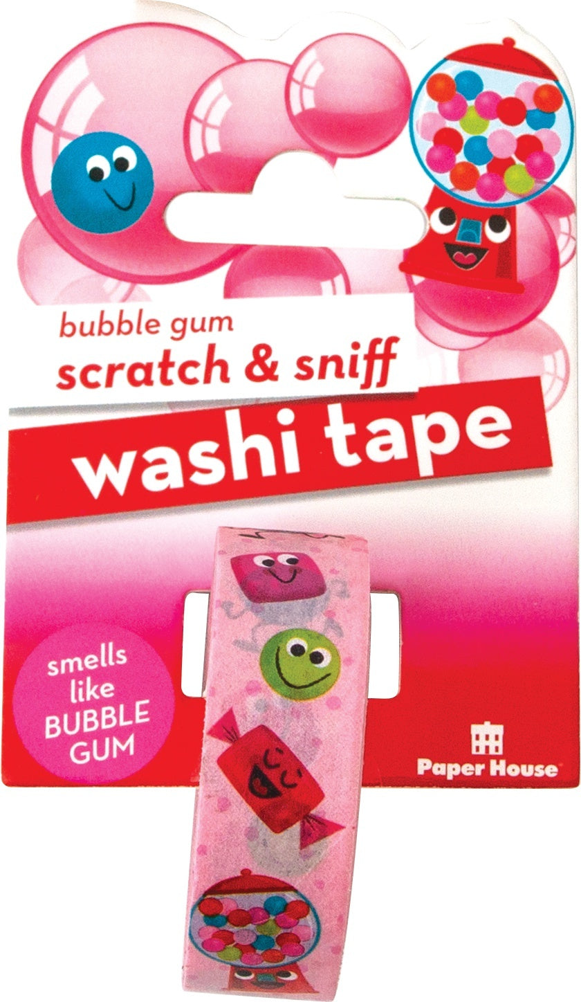 Paper House Scratch & Sniff Washi Tape - Bubble Gum, 15mmX8m