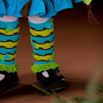 Whimsical Forest. Hand knitted Legwrmers with crochet details