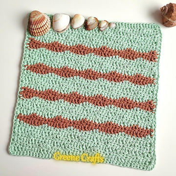 "Waves" Washcloth or Dishcloth - Easy Crochet Pattern for Beginners