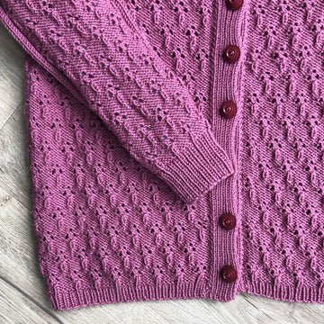 Textured Cardigan with Eyelet Patterning