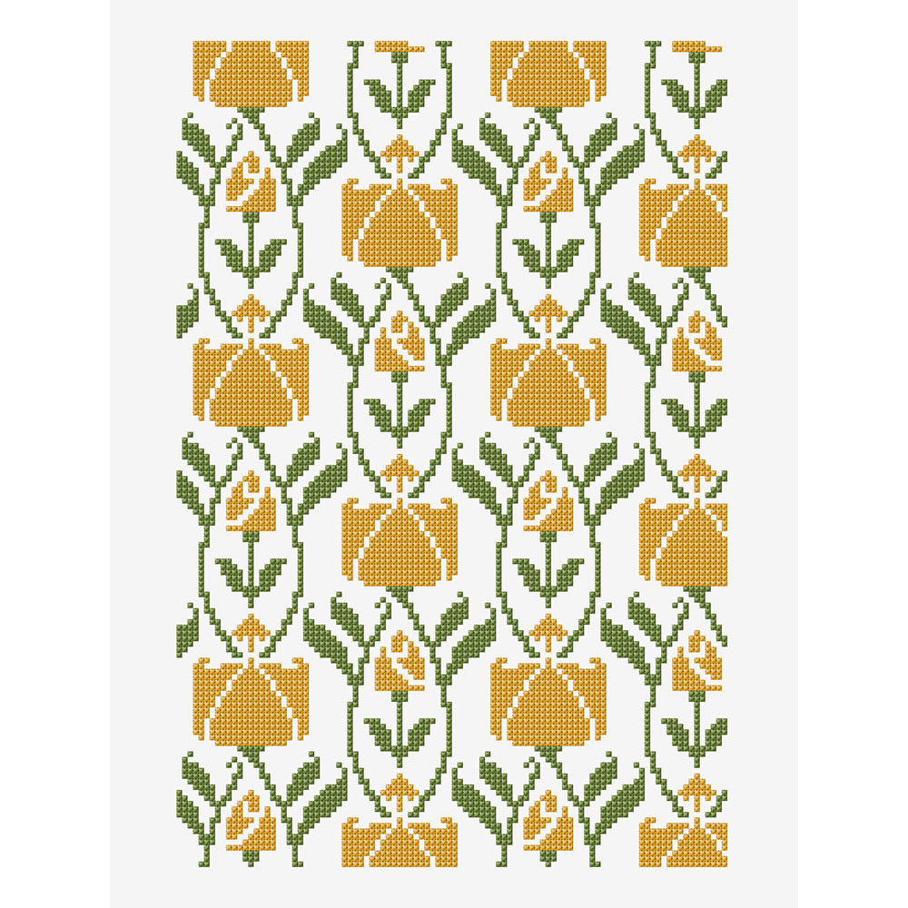 French Yellow Roses in DMC - PAT0781 - Downloadable PDF
