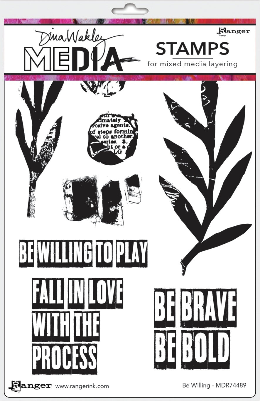 Ranger Dina Wakley Media Cling Stamps 6"X9" - Be Willing